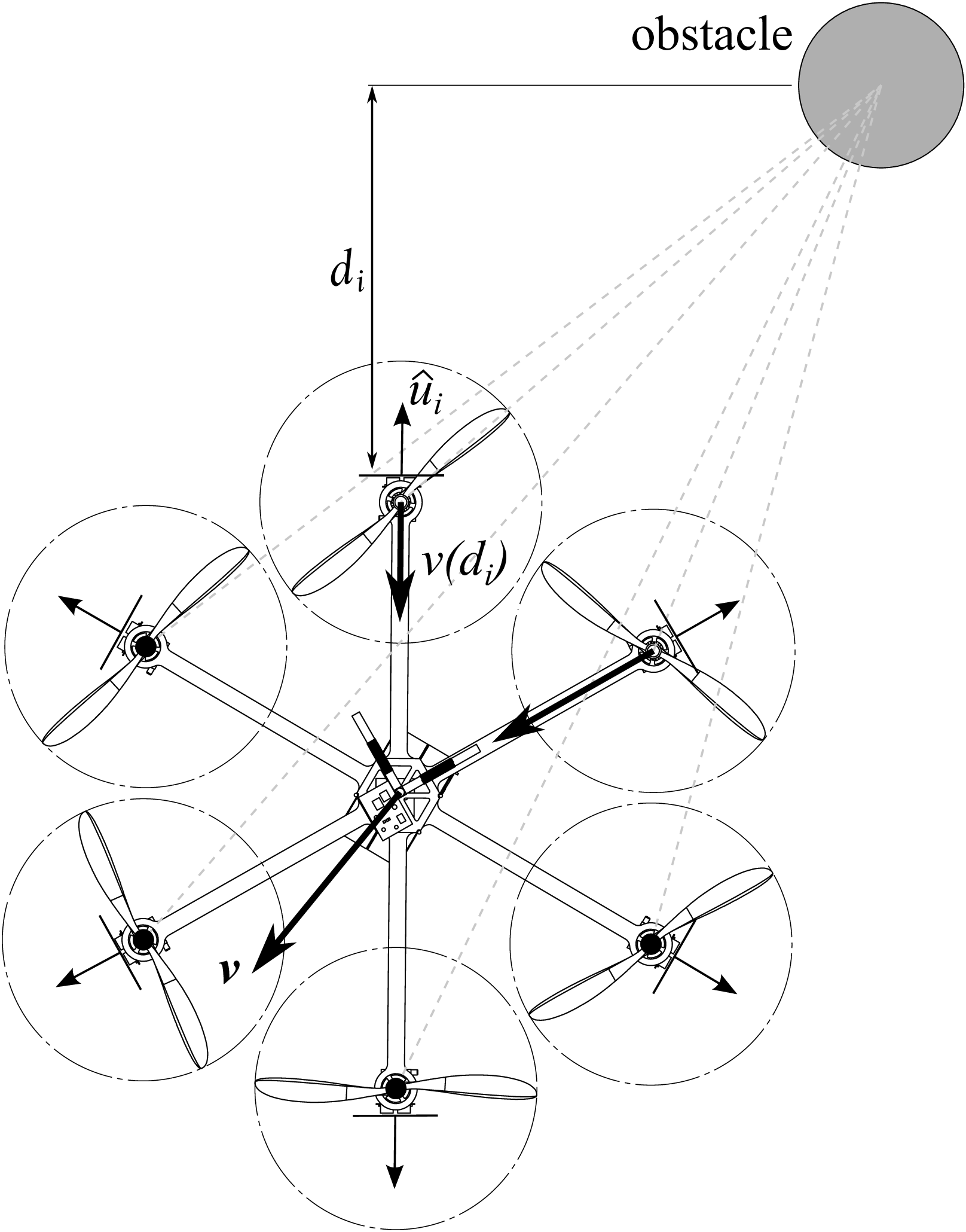 Example of obstacle avoidance algorithm behavior